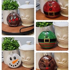 Festive Holiday Ornament Set - Red, Green, Brown, White